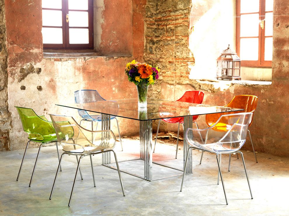 Glass Dining Tables Dining Room Rustic with Birdcage Brick Wall Casement