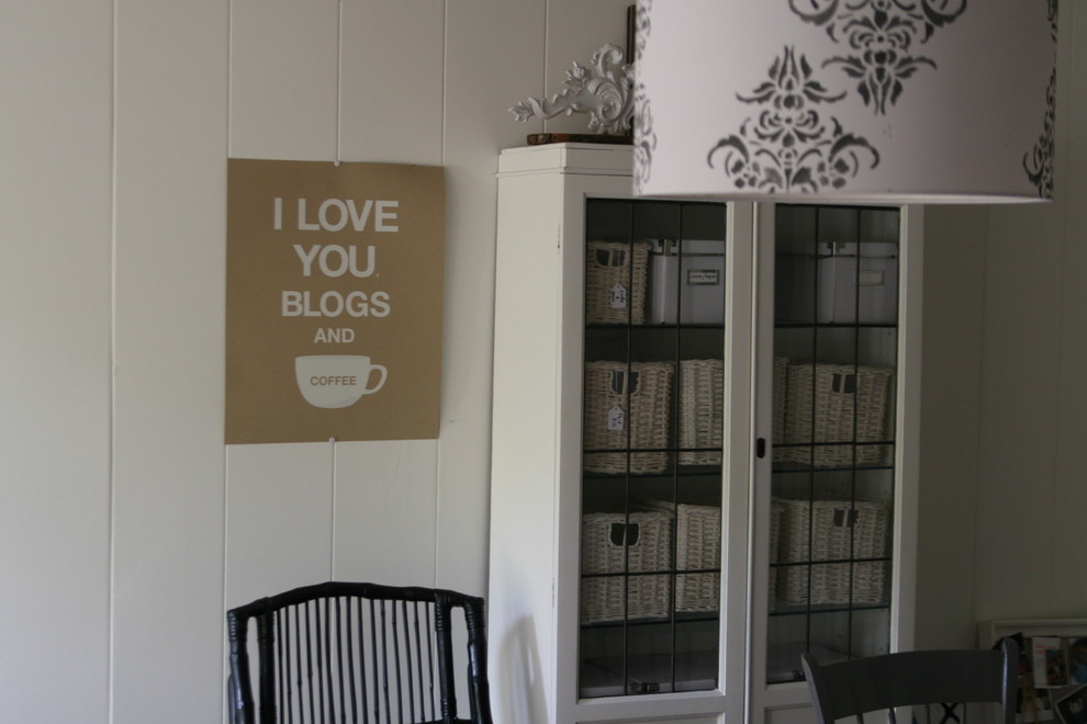 Glass Door Armoire Dining Room Eclectic with None 