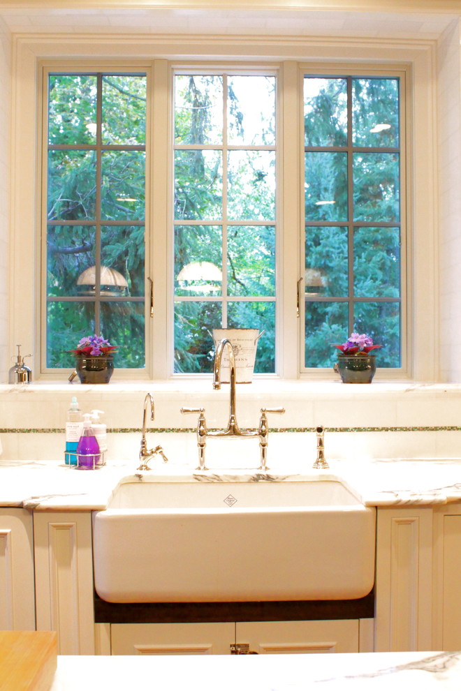Glass Drink Dispenser with Metal Spigot Kitchen Traditional with Apron Sink Bridge Faucet