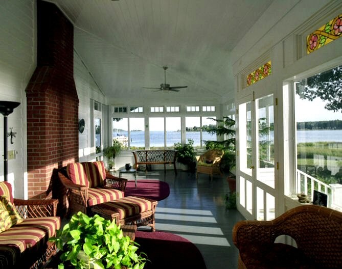 Glass Enclosed Porch Porch Traditional with Enclosed Porch River Traditional