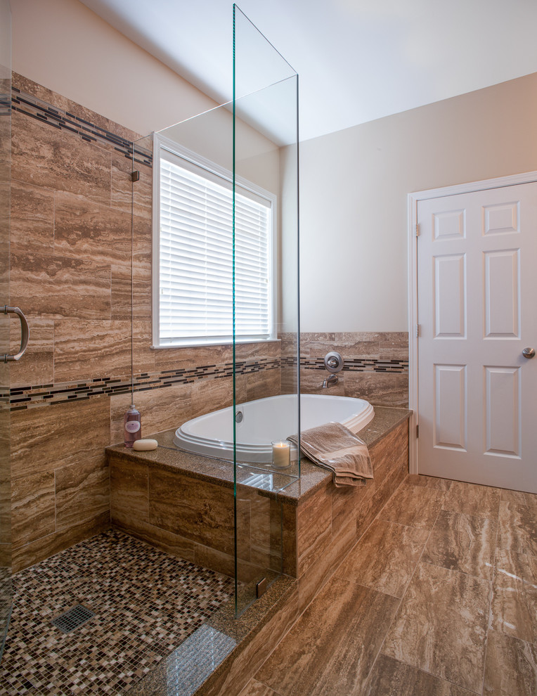 Glass Enclosed Showers Bathroom Contemporary with 12 X 24 Tile