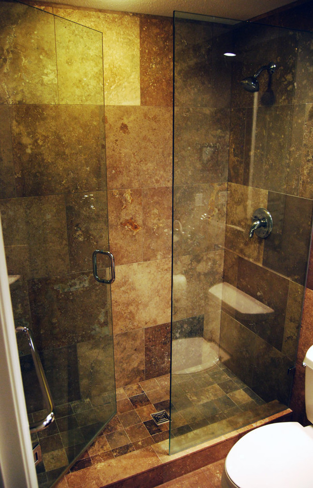 Glass Enclosed Showers Bathroom Traditional with None 