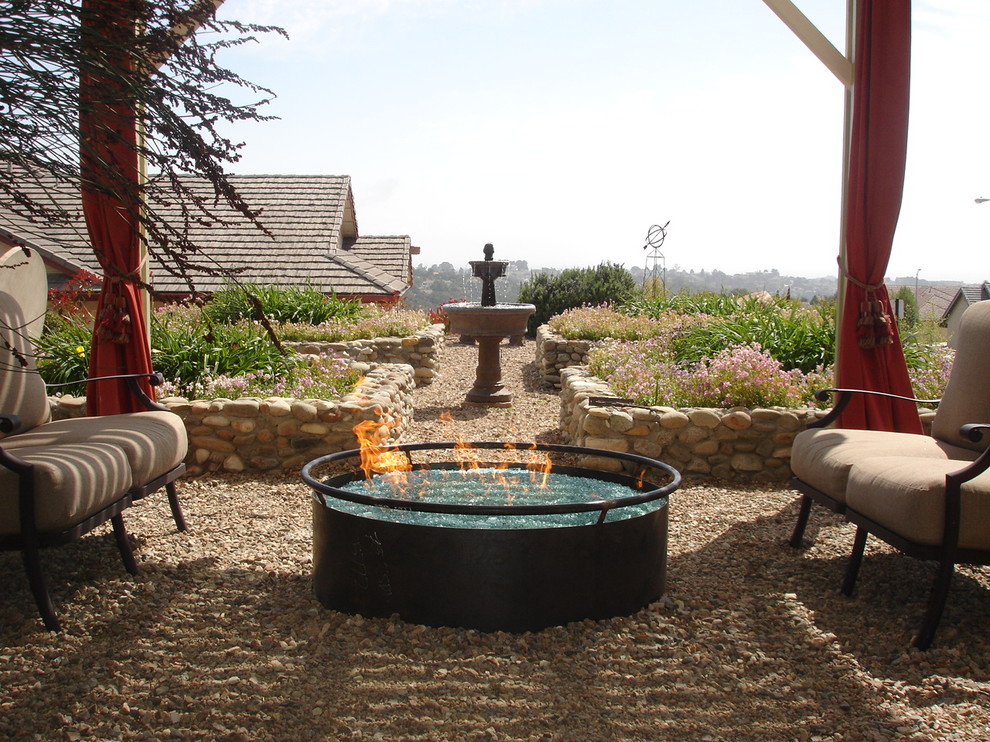 Glass Fire Pit Landscape Mediterranean with Fire Glass Fire Pit