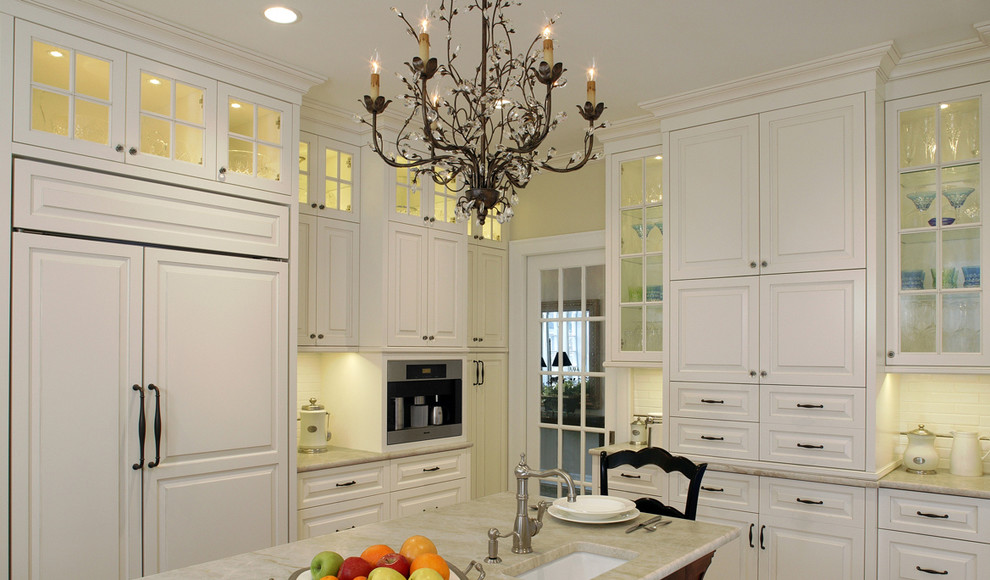 Glass Front Kitchen Cabinets Kitchen Traditional with Benvenuti and Stein Design