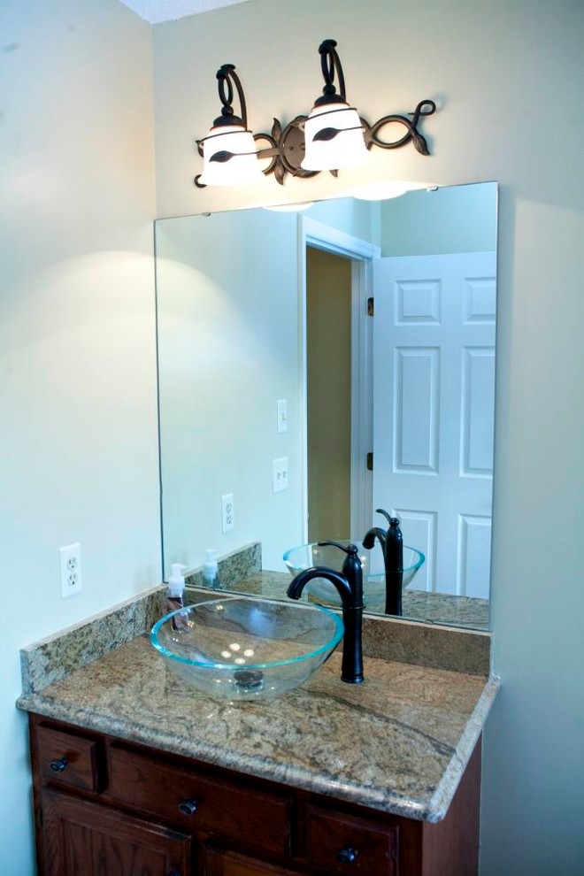 Glass Pedestal Sink Spaces with None 