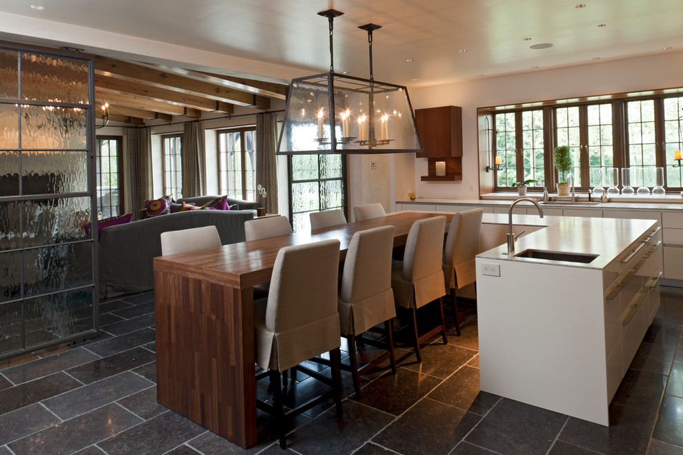 Glass Room Dividers Kitchen Traditional with Blue Stone Flooring Bridge by Owings Brothers Contracting