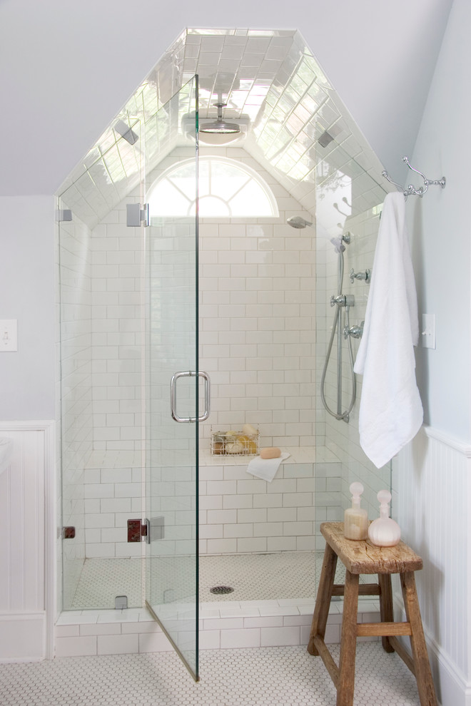 Glass Shower Doors Bathroom Traditional with Beadboard Wainscoting Beaded Board Paneling