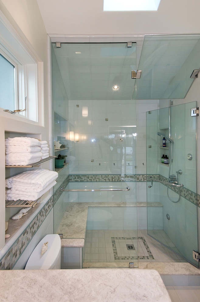 Glass Shower Enclosure Bathroom Contemporary with Award Winning Contractor Bathroom Skylight