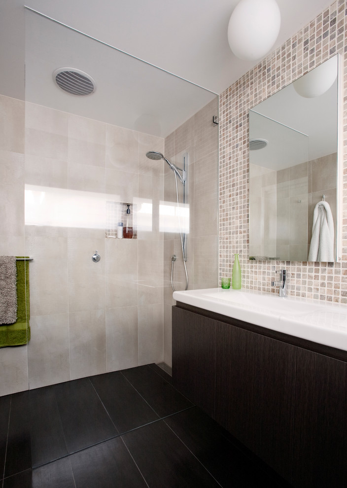 Glass Shower Screens Bathroom Contemporary with Bathroom Beige Cureless Shower