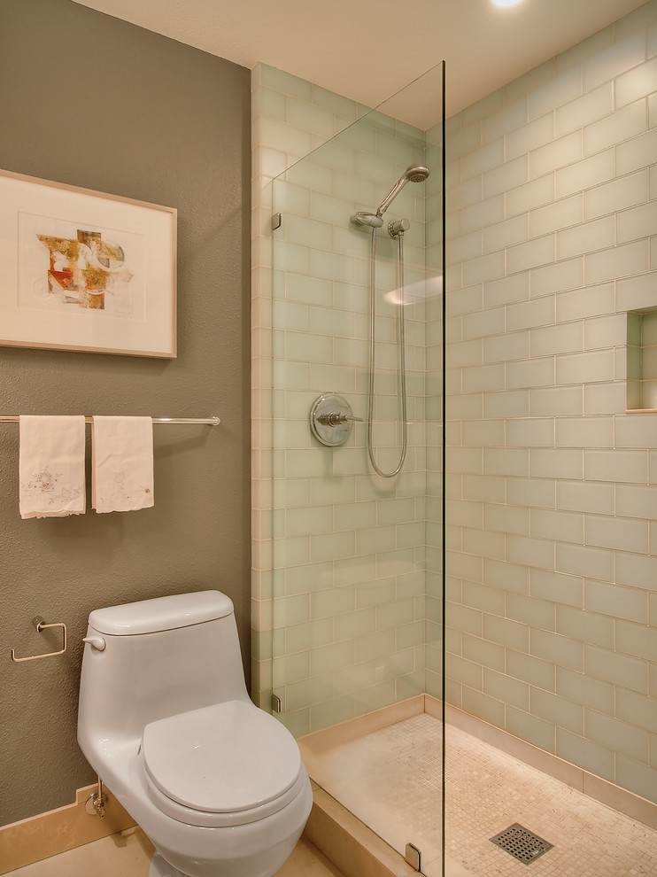 Glass Shower Screens Bathroom Contemporary with Bathroom Tile Glass Tile