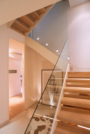 Glass Stair Rail Staircase Contemporary with None 