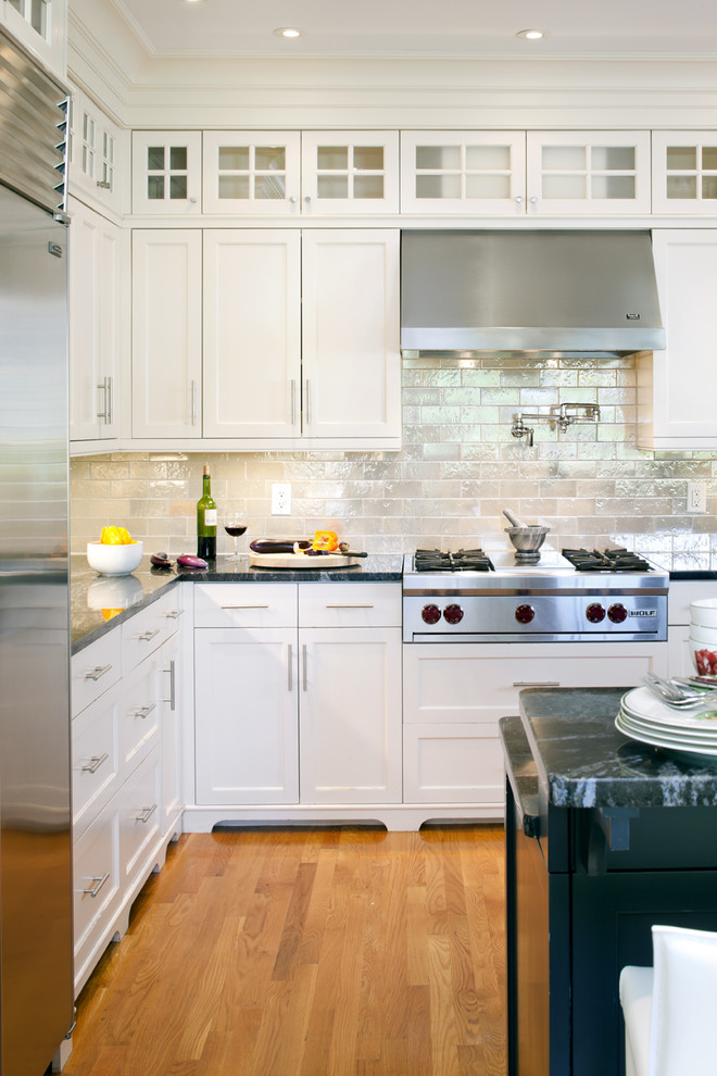 Glass Tile Backsplash Pictures Kitchen Transitional with Ceiling Lighting Glass Front1