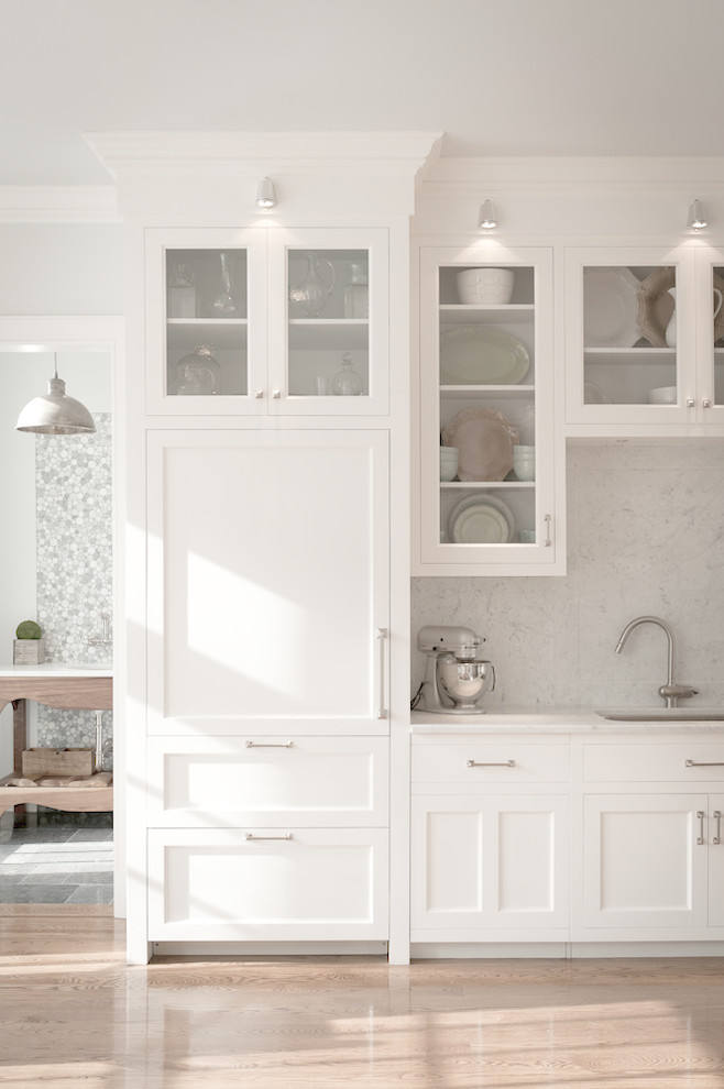 Glass Tile Store Kitchen Traditional with Built in Refrigerator with Panels1