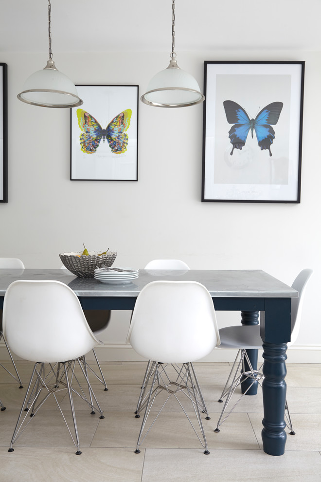 Glass Top Rectangular Dining Table Dining Room Transitional with Butterfly Dining Pendants Eames
