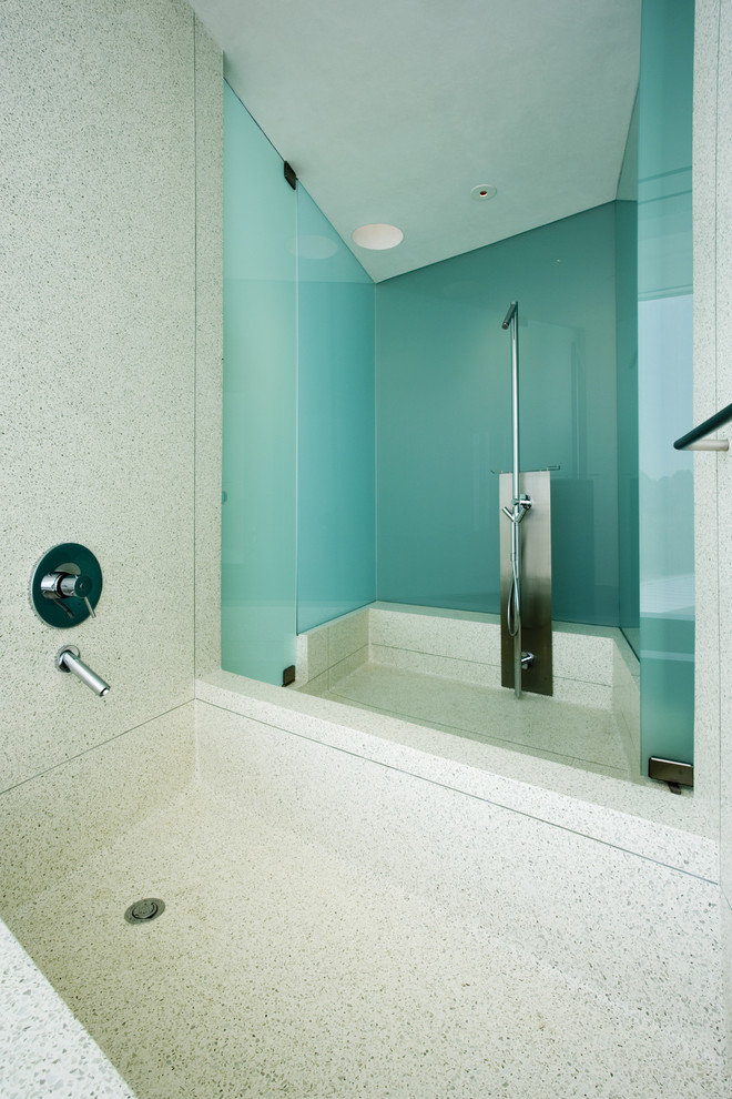 Glass Wall Shower Bathroom Modern with Andy Byrnes Construction Services