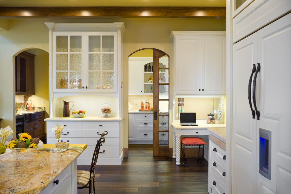 Glass Water Dispenser Kitchen Traditional with Accent Lighting Arched Pocket