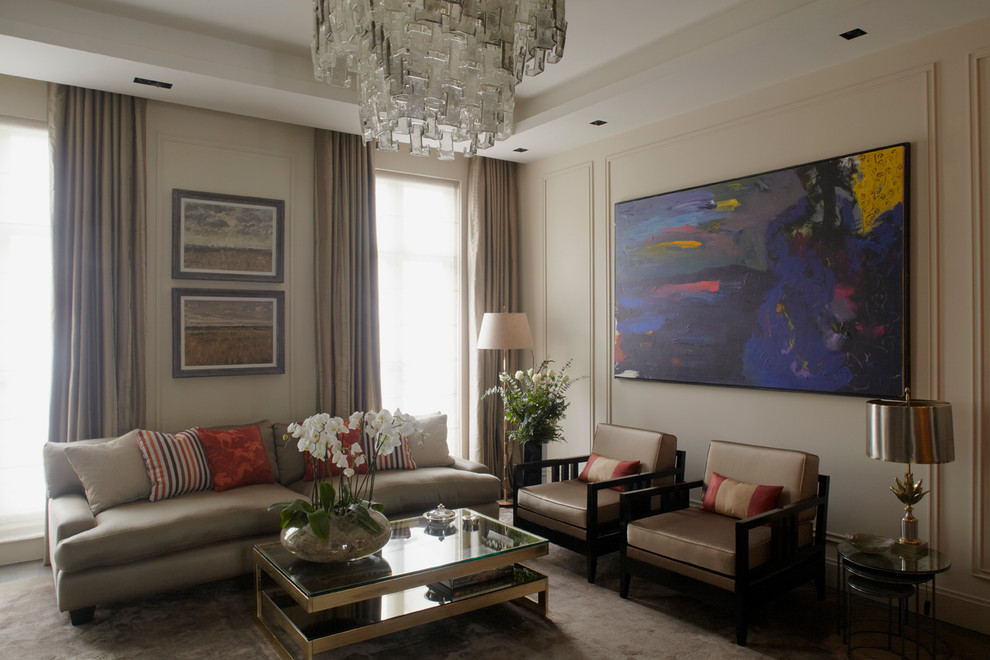 Gold Console Table Living Room Contemporary with Architectural Finishes Art Hanging