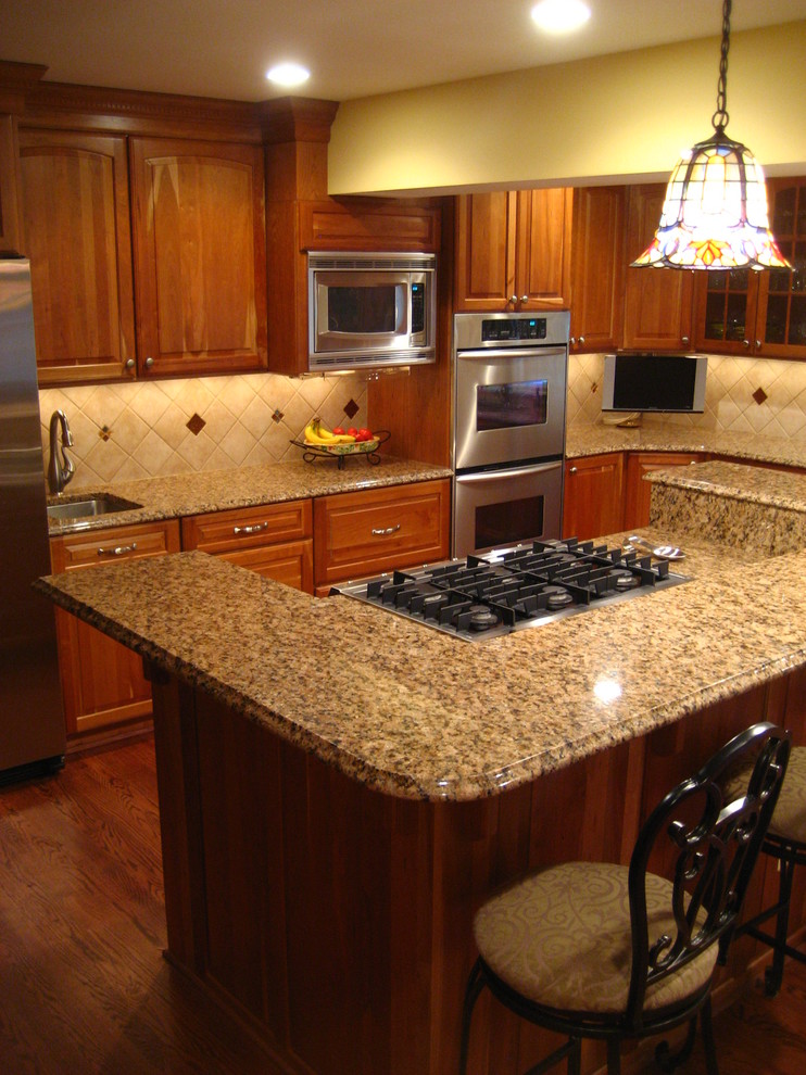Gold Granite Countertops Kitchen Traditional with Island Kitchen Traditional 