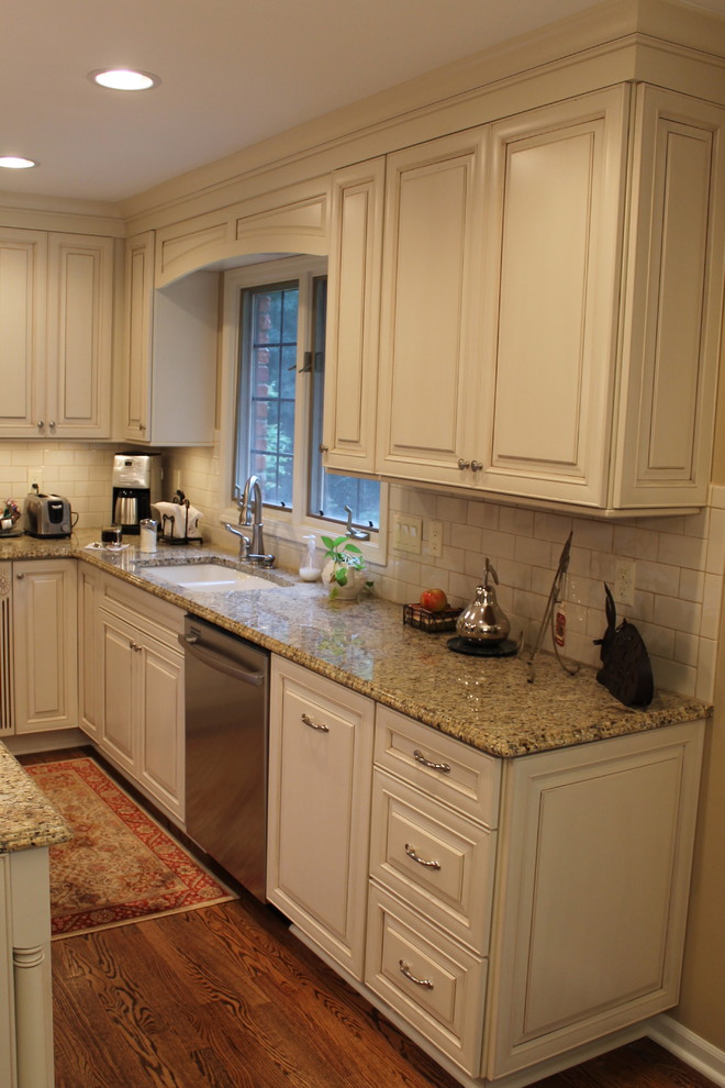 Gold Granite Countertops Kitchen Traditional with None 