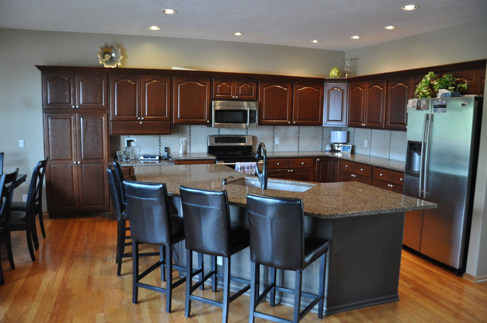 Golden Oak Cabinets Kitchen Traditional with None 