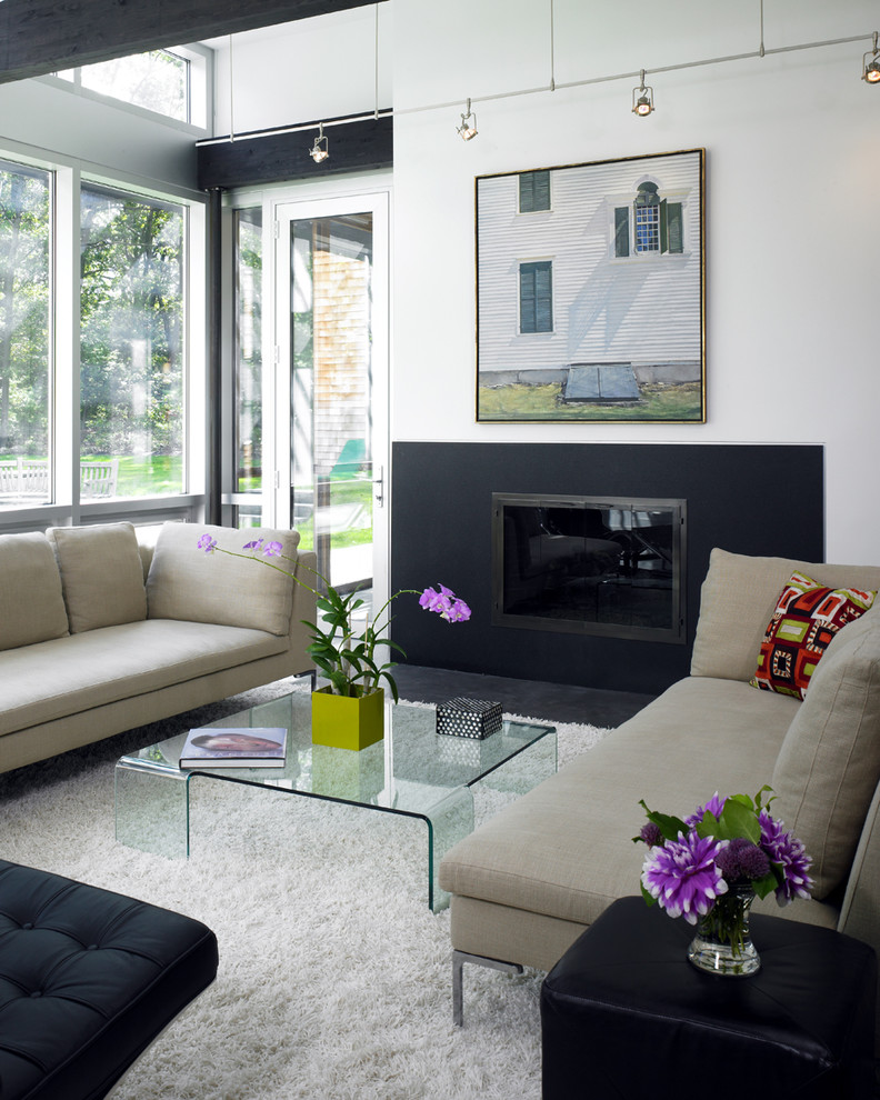 Granite Coffee Tables Living Room Contemporary with Art Barcelona Black White