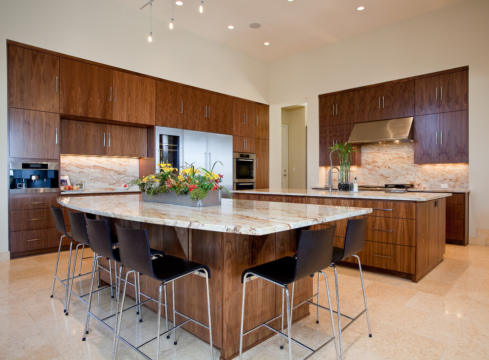 Granite Countertop Backsplash Kitchen Contemporary with Counter Stools Custom Cabinets