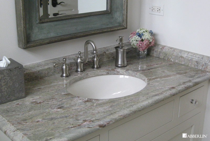 Granite Countertop Edges Powder Room Traditional with None 1