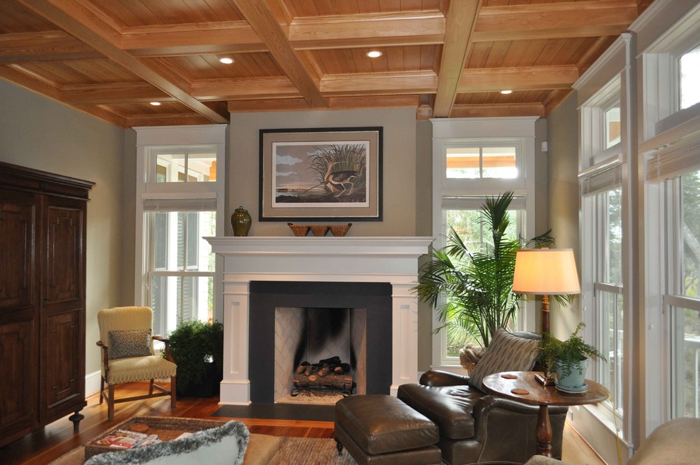 Granite Fireplace Surrounds Family Room Traditional with Area Rug Armoire Ceiling
