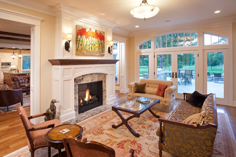 Granite Fireplace Surrounds Living Room Traditional with Artwork Chairs Couch Enamel1