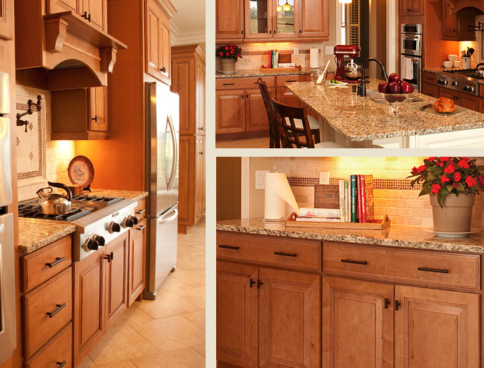 Granite Santa Cecilia Kitchen Traditional with Granite Granite Countertops Maple