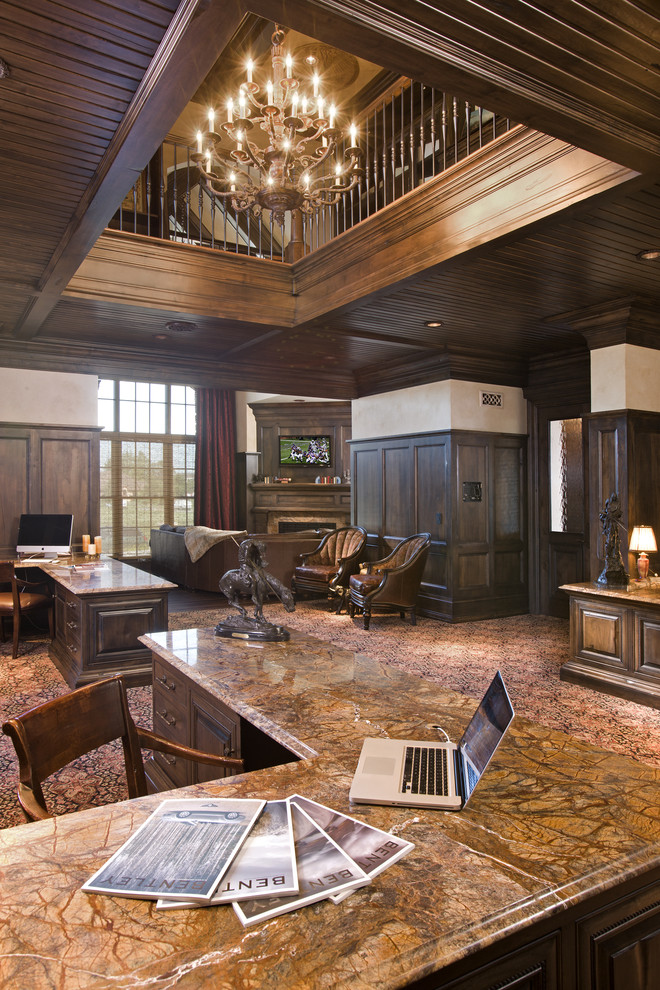 Granite Table Tops Home Office Traditional with Atrium Carpet Pattern Ceiling