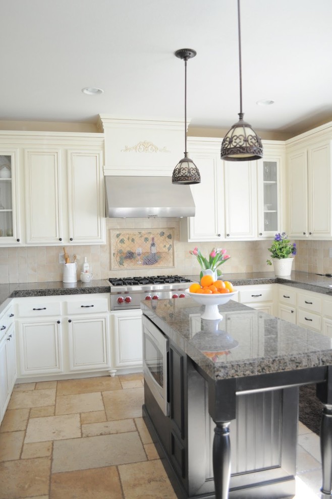Granite Tile Countertop Kitchen Traditional with Country Kitchen Floor Tile