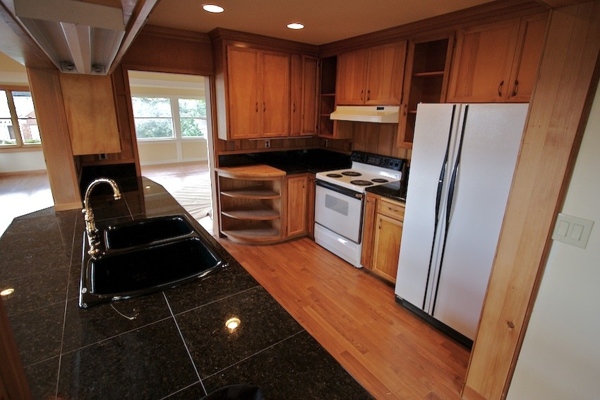 Granite Tile Countertop Kitchen Traditional with None 3