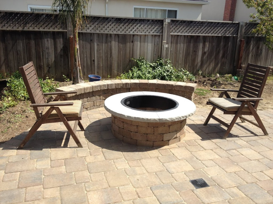 Gray Subway Tile Spaces with Fire Pits Firepits Patio