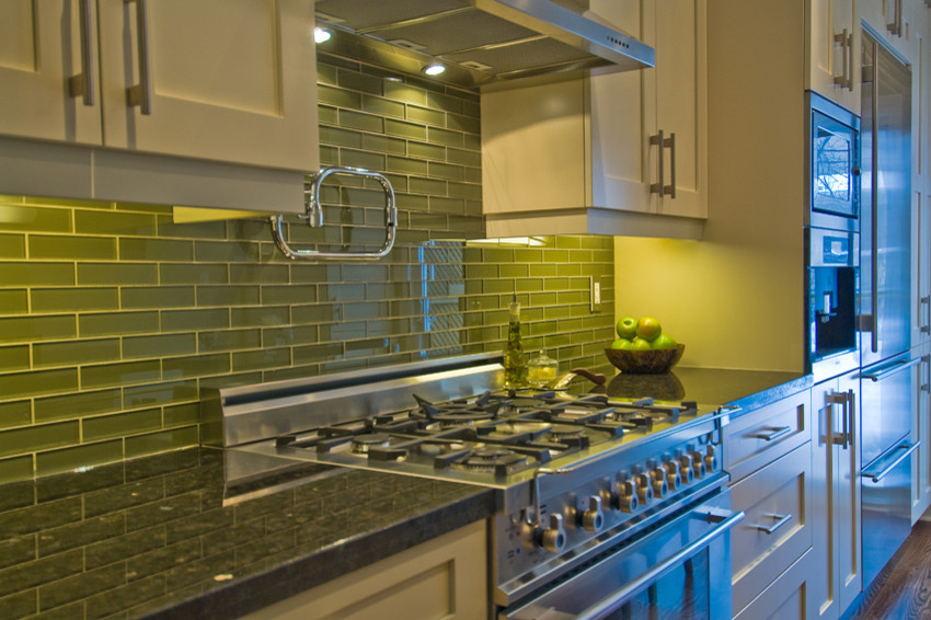 Green Subway Tiles Kitchen Eclectic with Luxury Eclectic Kitchen Subzero