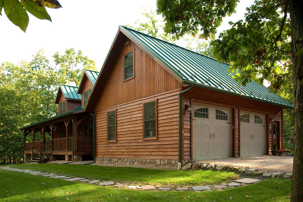 Green Tin Roof Exterior Traditional with Clapboard Front Porch Front