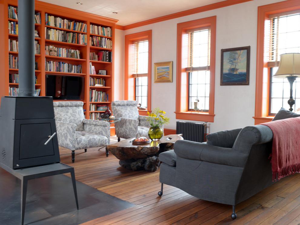 Grey Couch Living Room Living Room Transitional with Antique Heart Pine Flooring
