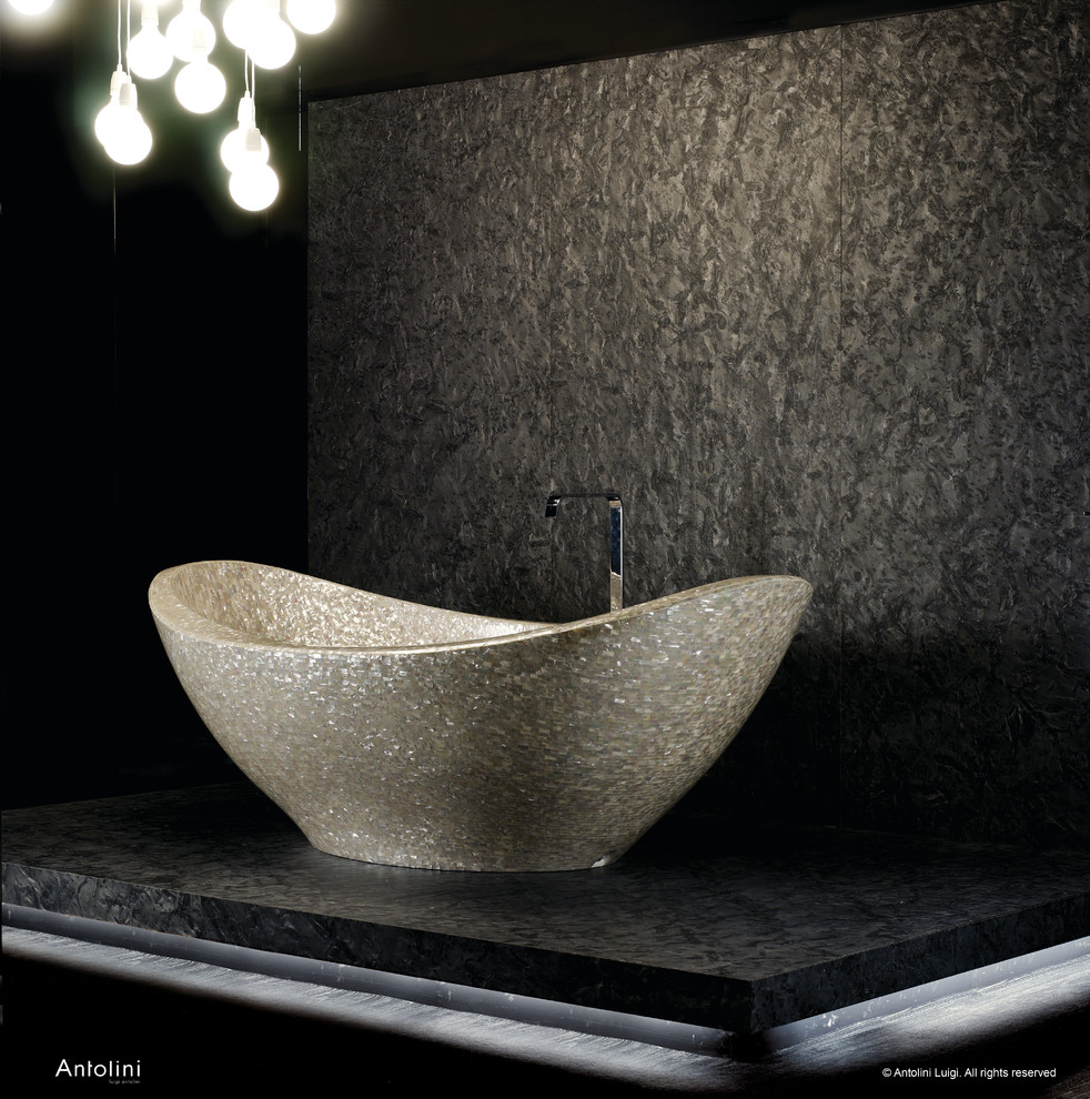 Grey Floor Tiles Bathroom Contemporary with None 