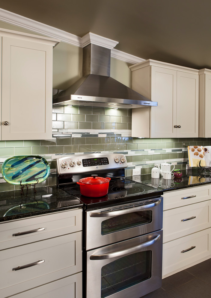 Grey Floor Tiles Kitchen Traditional with None 
