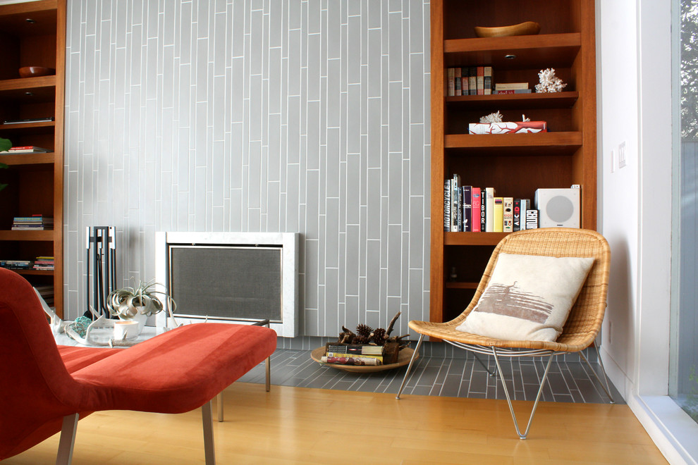 Grey Floor Tiles Living Room Midcentury with My Houzz 
