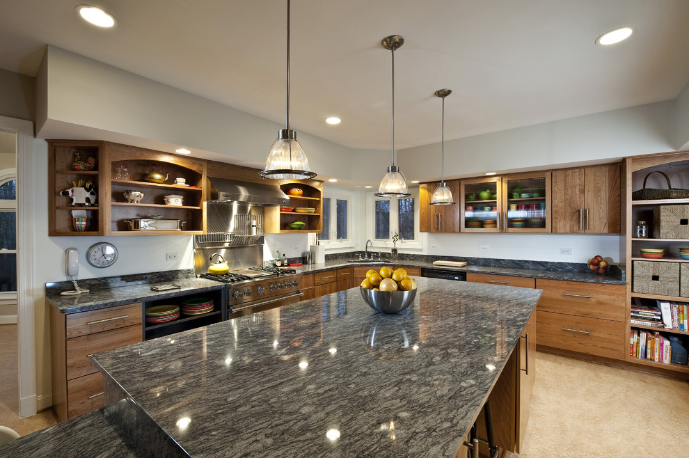Grey Granite Countertops Kitchen Contemporary with Bar Pulls Chefs Kitchen