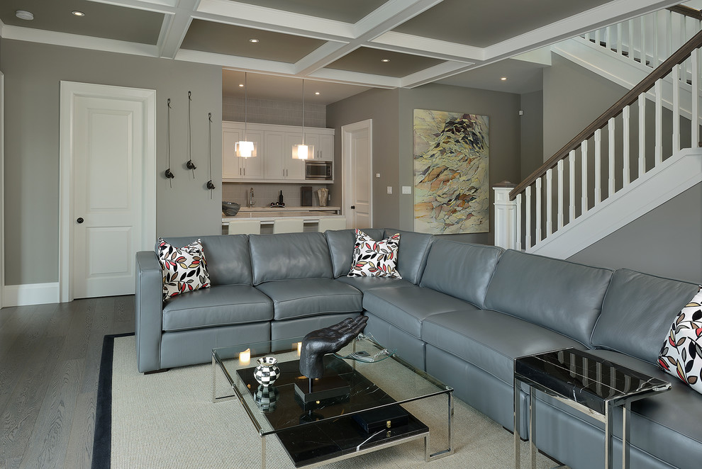 Grey Leather Sofa Basement Contemporary with Black Marble Botanical Pillow