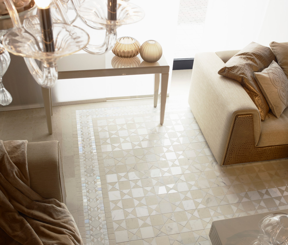 Grey Velvet Sofa Living Room Contemporary with New Ravenna Mosaics 