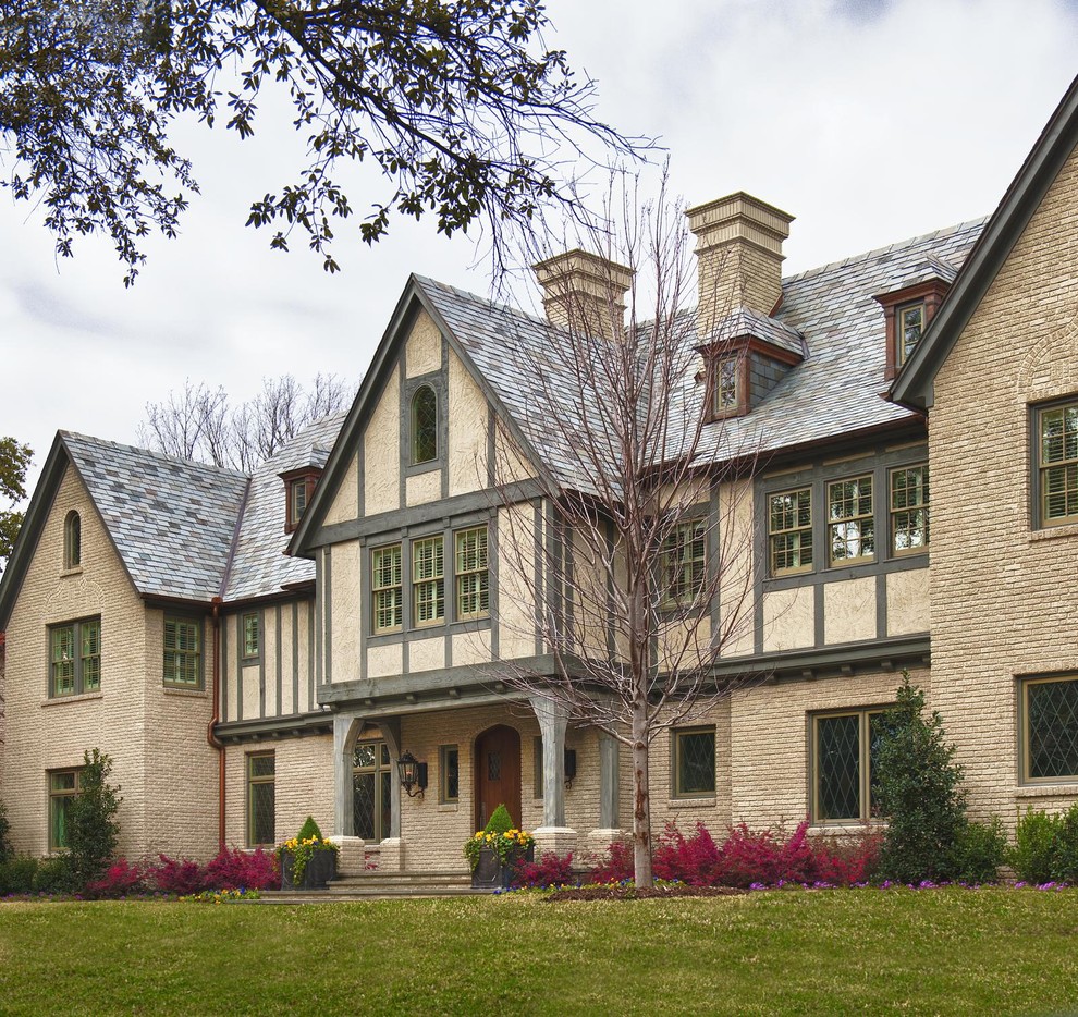 Grey Wood Stain Exterior Traditional with Arched Windows Covered Entry