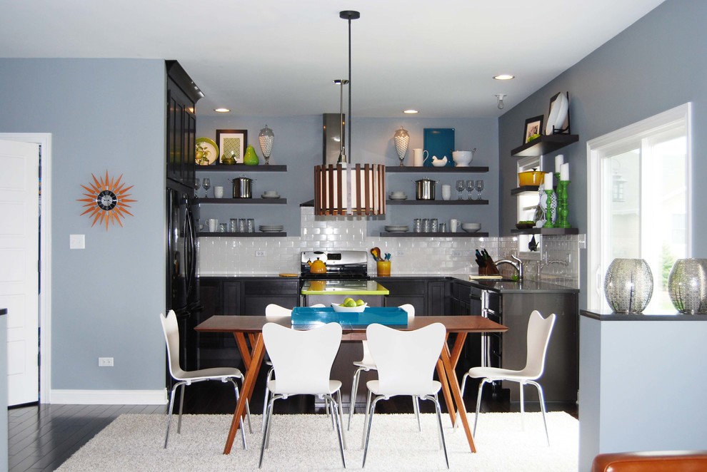 groutless tile backsplash Kitchen Modern with custom-made kitchens modern Phillippe