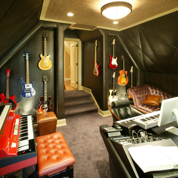 Guitar Wall Hanger Home Theater Eclectic with None 