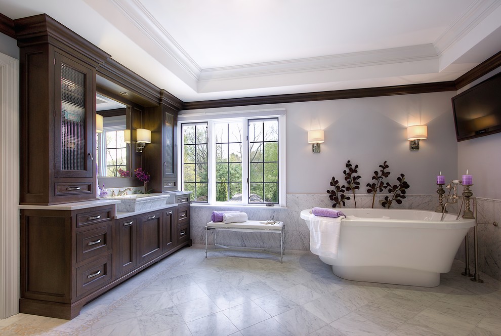 Half Bath Remodel Ideas Bathroom Traditional with Carrera Marble Floor Custom
