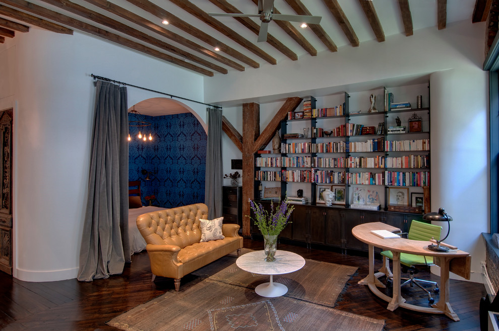 Half Circle Desk Home Office Industrial with Bedroom Blue Wallpaper Curved