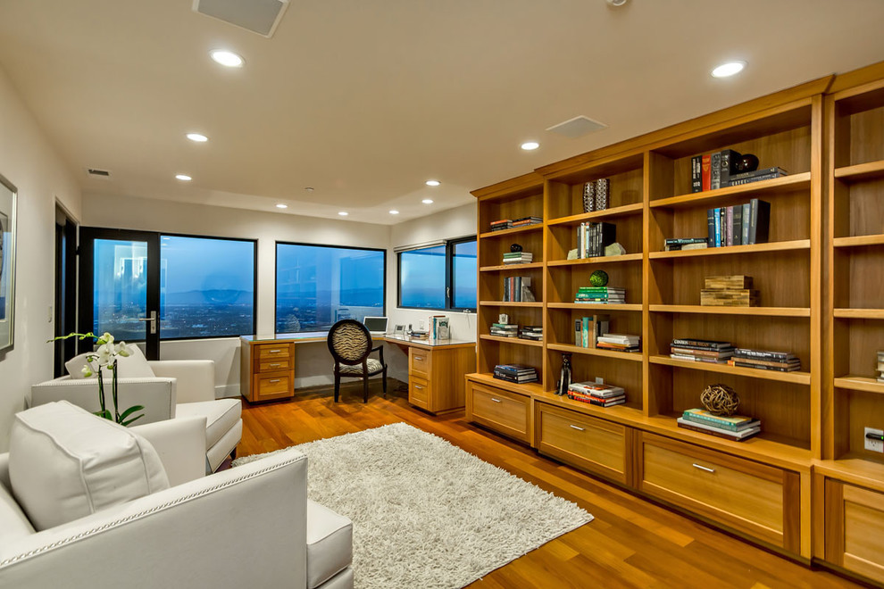 Half Moon Desk Home Office Modern with Clear Stained Custom Eucalyptus