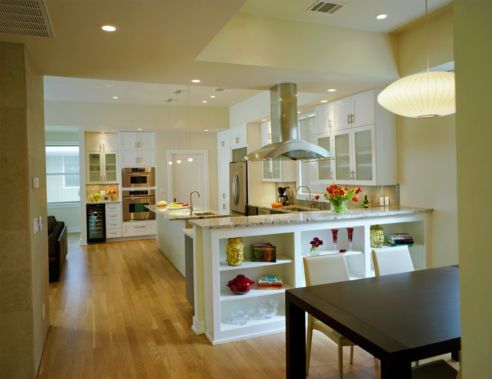 Half Moon Dining Table Kitchen Transitional with Built in Storage Ceiling
